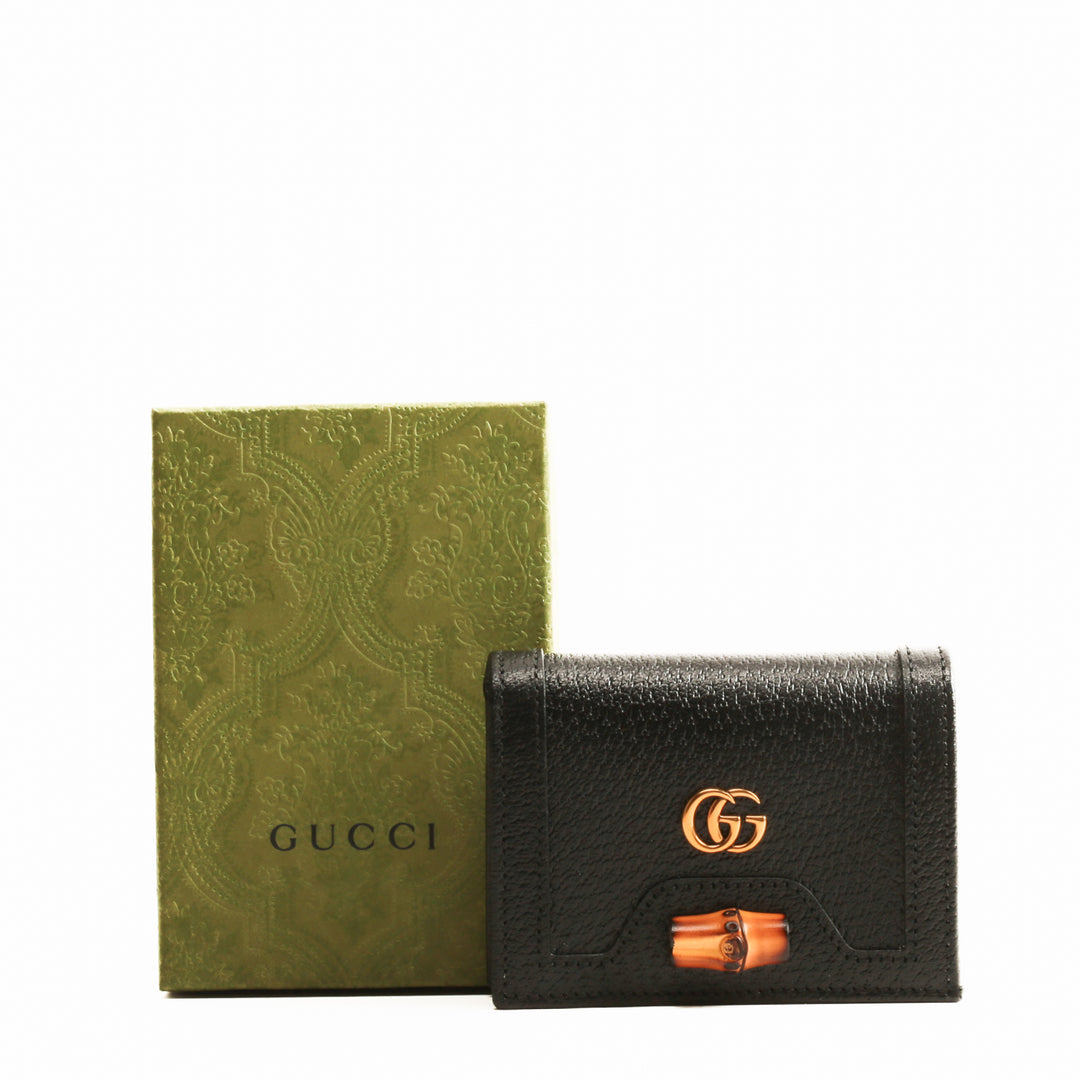 GUCCI Diana Card Case Wallet - Black