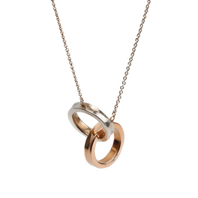 TIFFANY & CO. Two Tone Interlocking Circle Pendant Necklace - FINAL SALE