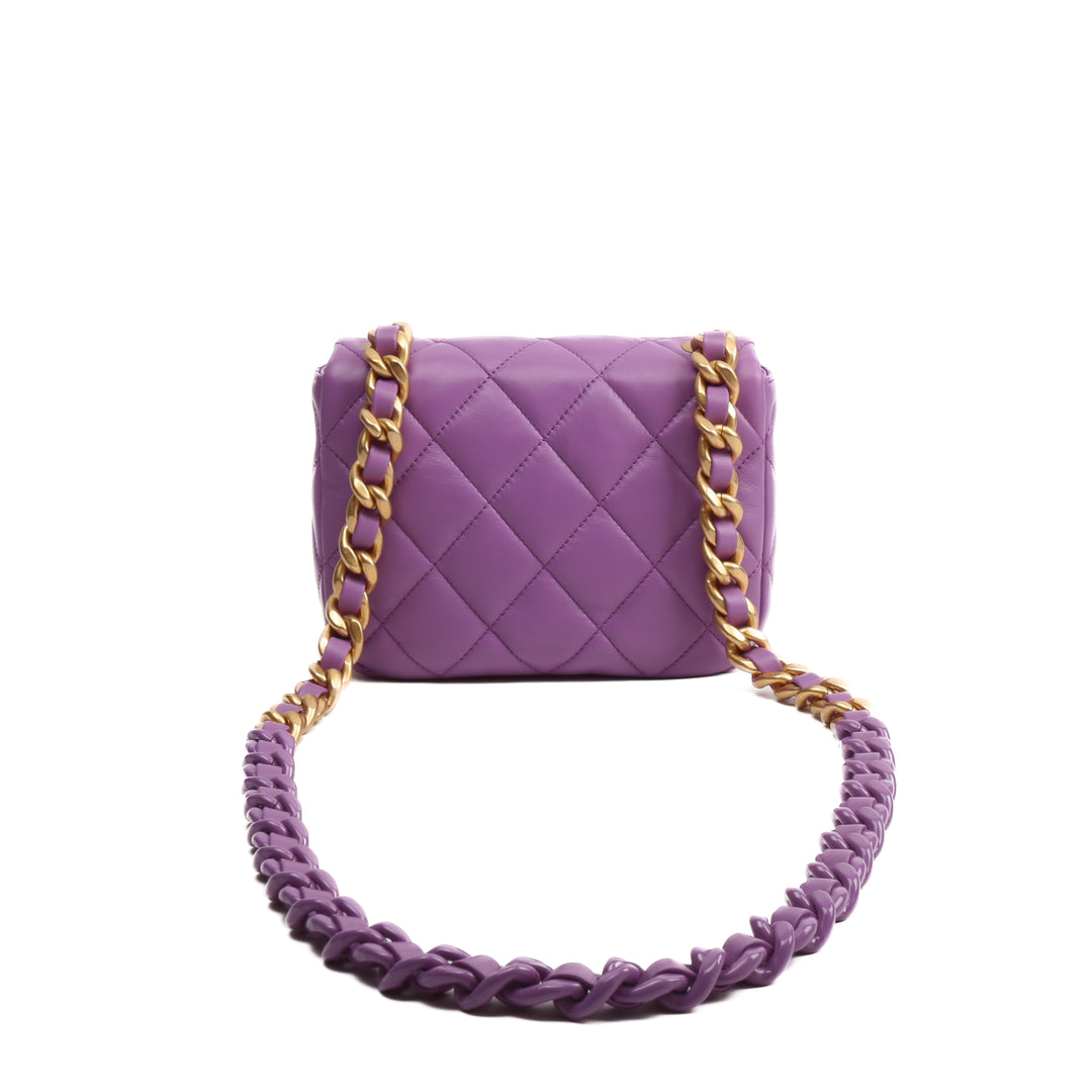 CHANEL Mini Candy Chain Flap Bag - Purple