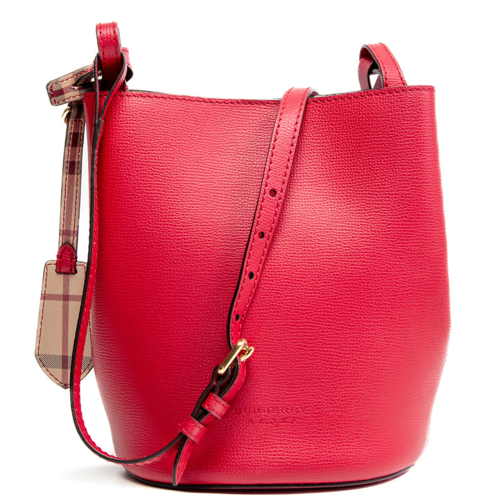 BURBERRY Lorne Bucket Bag - Red