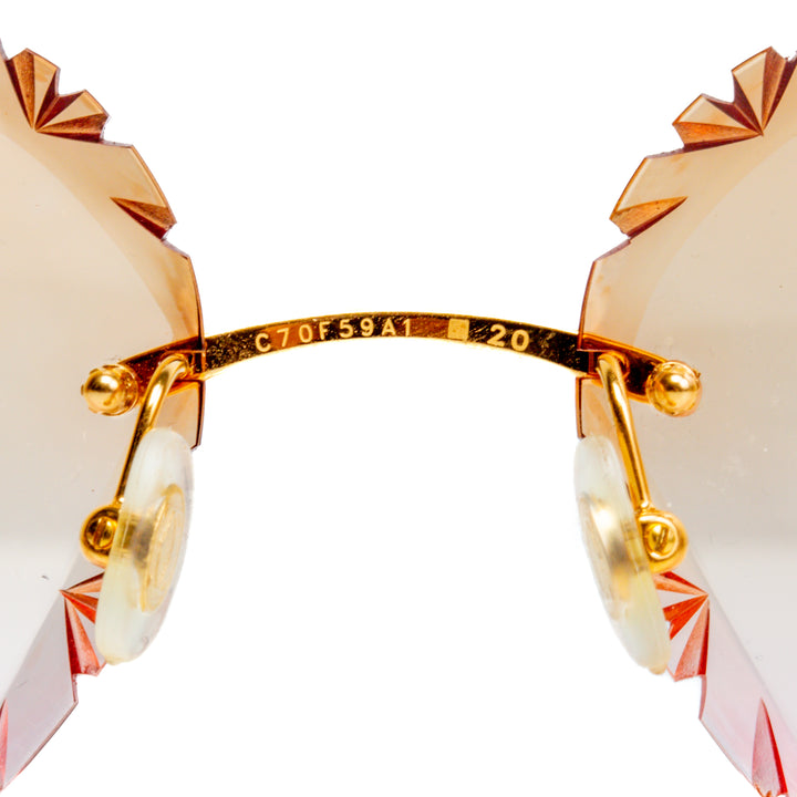 CARTIER Piccadilly Heart Diamond Cut Rimless Heart Sunglasses - FINAL SALE