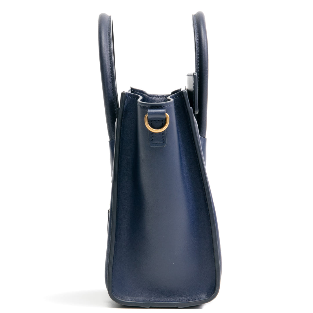 CELINE Smooth Calfskin Nano Luggage Bag - Navy Blue