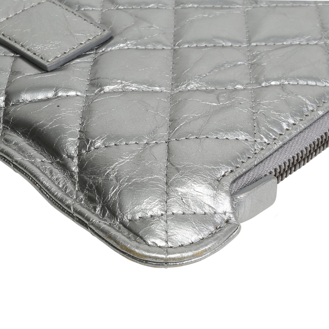 CHANEL Crinkled Quilted Laptop Cover - Silver - OUTLET FINAL SALE