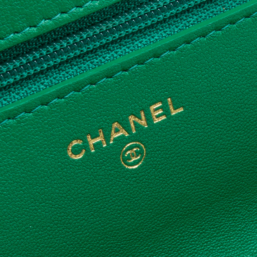 CHANEL 19 Wallet On Chain - Kelly Green