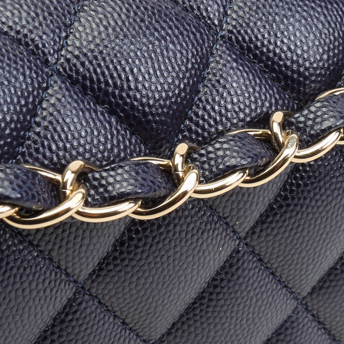 CHANEL Caviar Classic Double Flap Medium -Navy