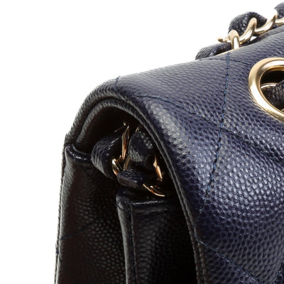 CHANEL Caviar Classic Double Flap Medium -Navy