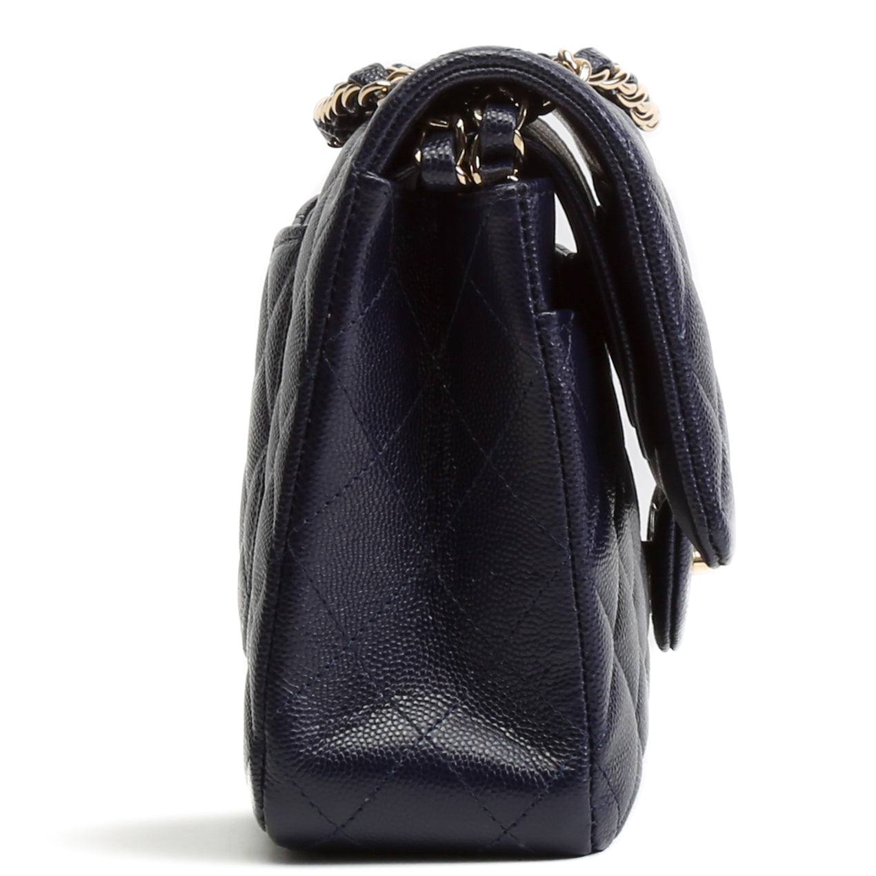 CHANEL Caviar Classic Double Flap Medium -Navy