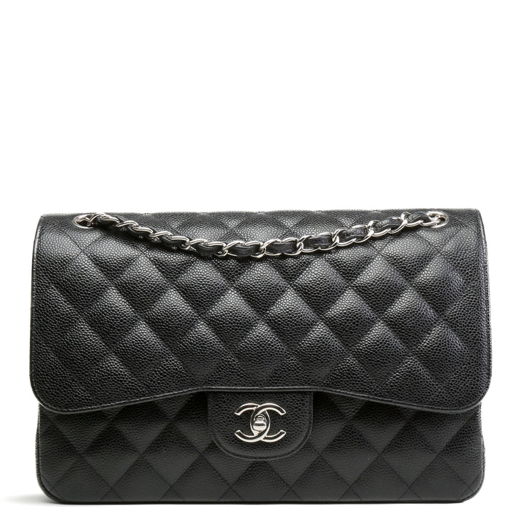 CHANEL Caviar Classic Jumbo Double Flap - Black