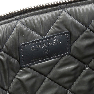 CHANEL Denim Sequin Deauville O-Case - Gray