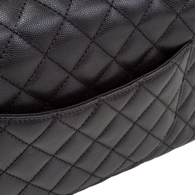 CHANEL Caviar Quilted Coco Handle Flap Bag - Black