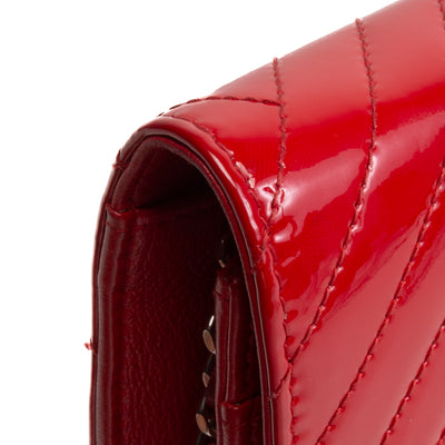 CHANEL Patent Leather Wallet On Chain - Red OUTLET FINAL SALE