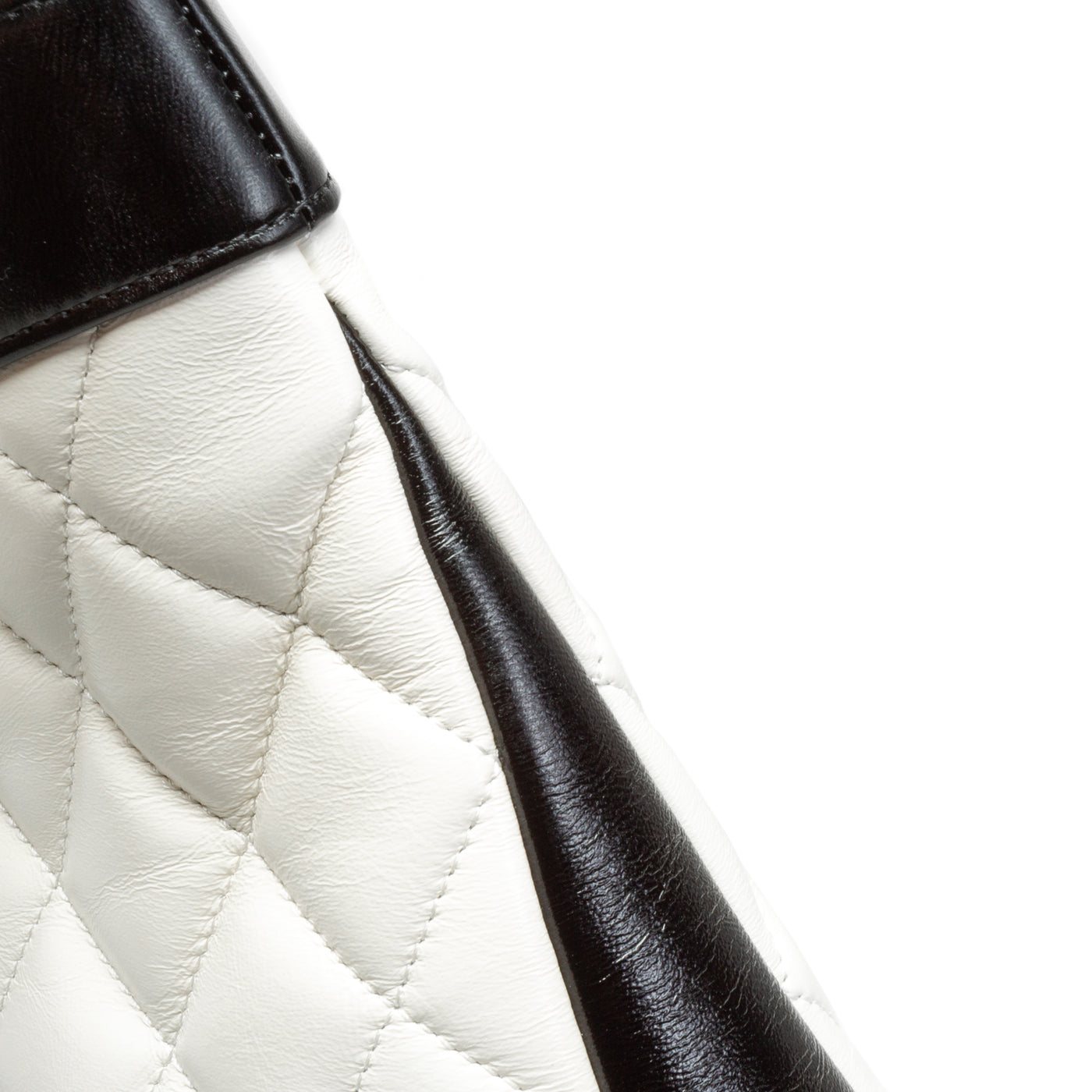 CHANEL 31 Small Lambskin Quilted Shiny Shopping Bag - Black/White