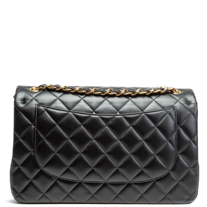 CHANEL Classic Lambskin Jumbo Double Flap - Black