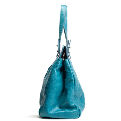 CHANEL Glazed On The Road Large Tote - Turquoise