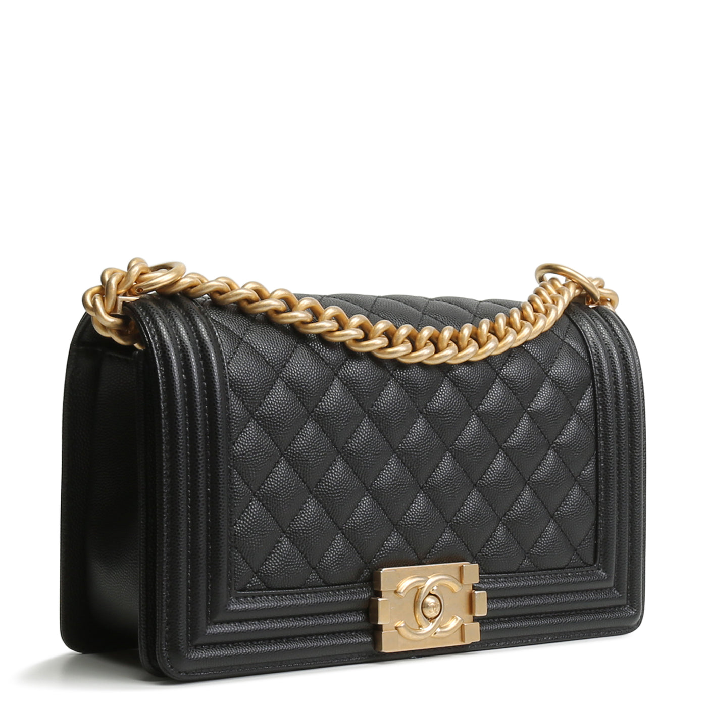 CHANEL Caviar Medium Boy Bag - Black