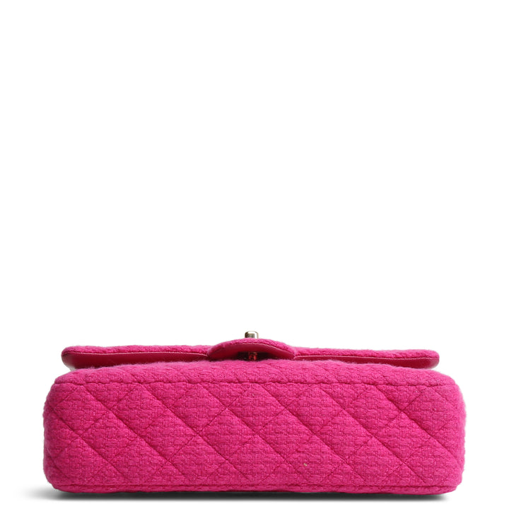 CHANEL Classic Tweed Medium Double Flap - Hot Pink