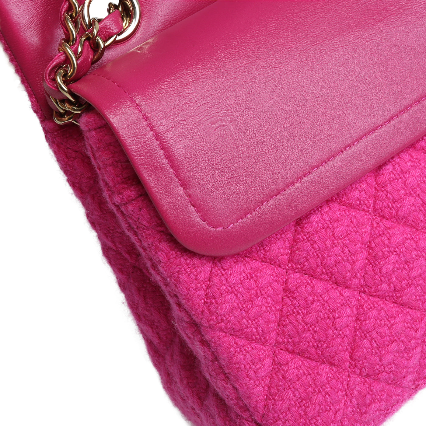 CHANEL Classic Tweed Medium Double Flap - Hot Pink