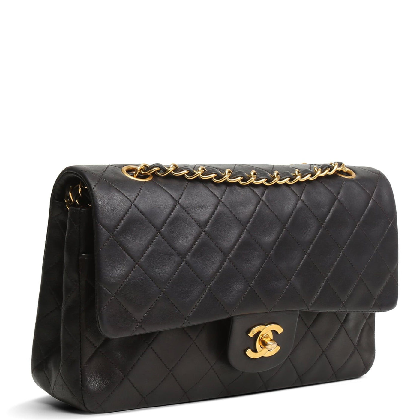 CHANEL Lambskin Medium Double Flap Bag - Black FINAL SALE OUTLET