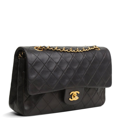 CHANEL Lambskin Medium Double Flap Bag - Black FINAL SALE OUTLET