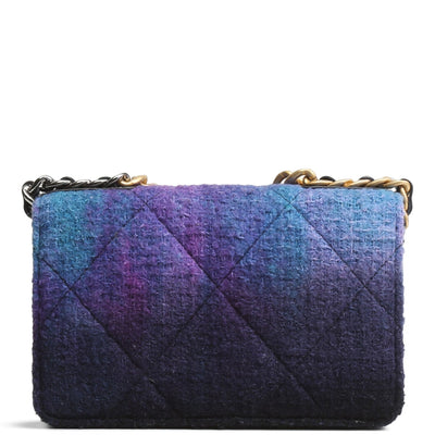 CHANEL 19 Tweed Wallet On Chain - Ombre Purple & Blue