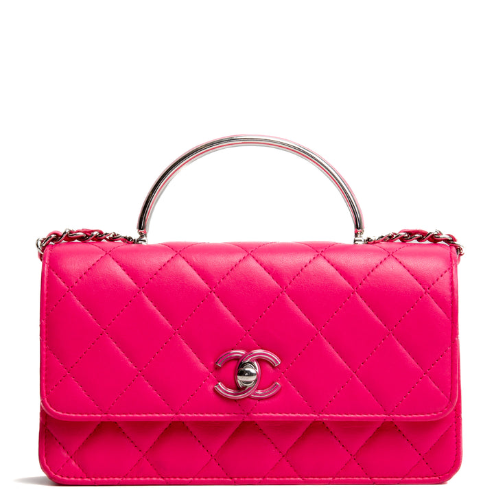 CHANEL Wallet On Chain w/ Top Handle - Hot Pink - OUTLET FINAL SALE