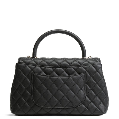 CHANEL Caviar Quilted Small Coco Handle - Black