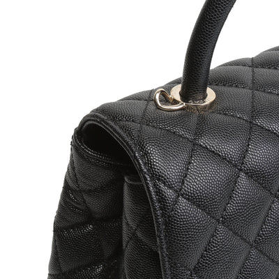 CHANEL Caviar Quilted Small Coco Handle - Black