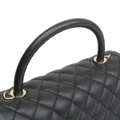 CHANEL Caviar Quilted Small Coco Handle - Black