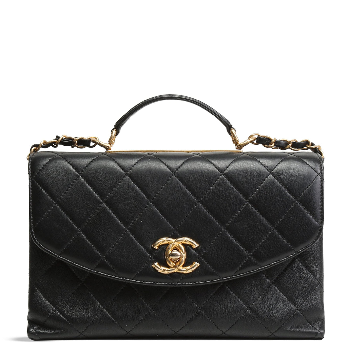 CHANEL Trendy Lambskin Spirit Top Handle - Black