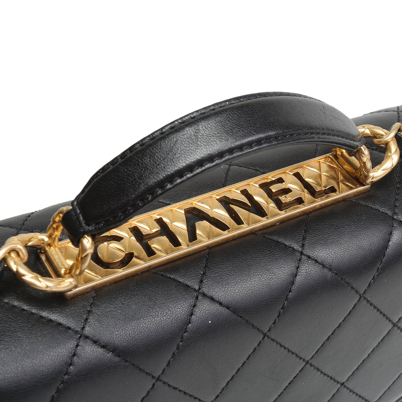 CHANEL Trendy Lambskin Spirit Top Handle - Black