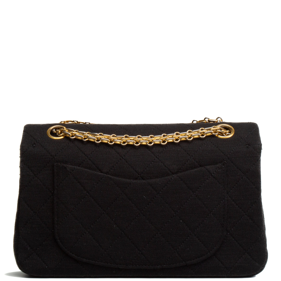 CHANEL Small Jersey Double Flap Bag - Black