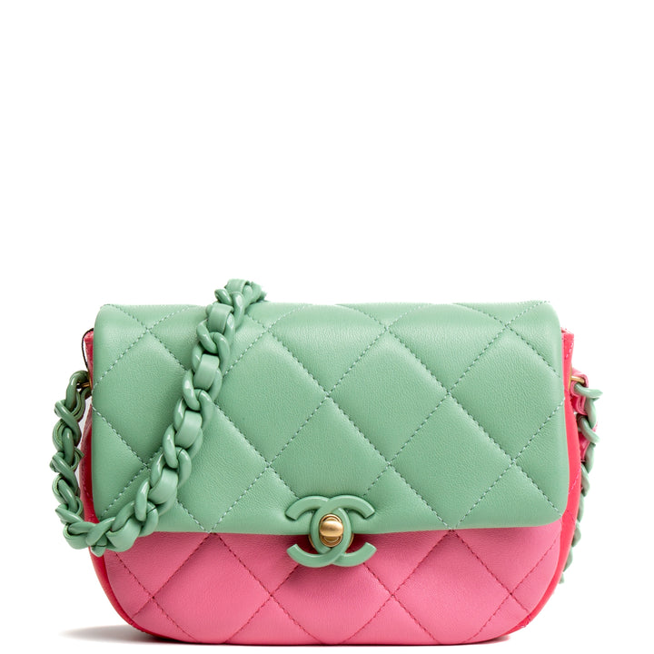 CHANEL Mini Candy Flap - Tri-Color (Pink & Green)