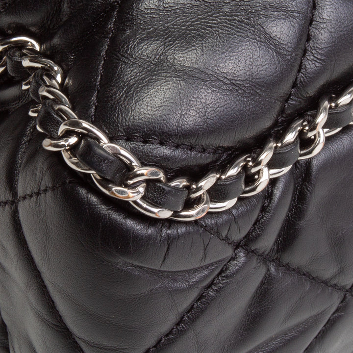 CHANEL Clumped Running Around Chain Large Flap - Black