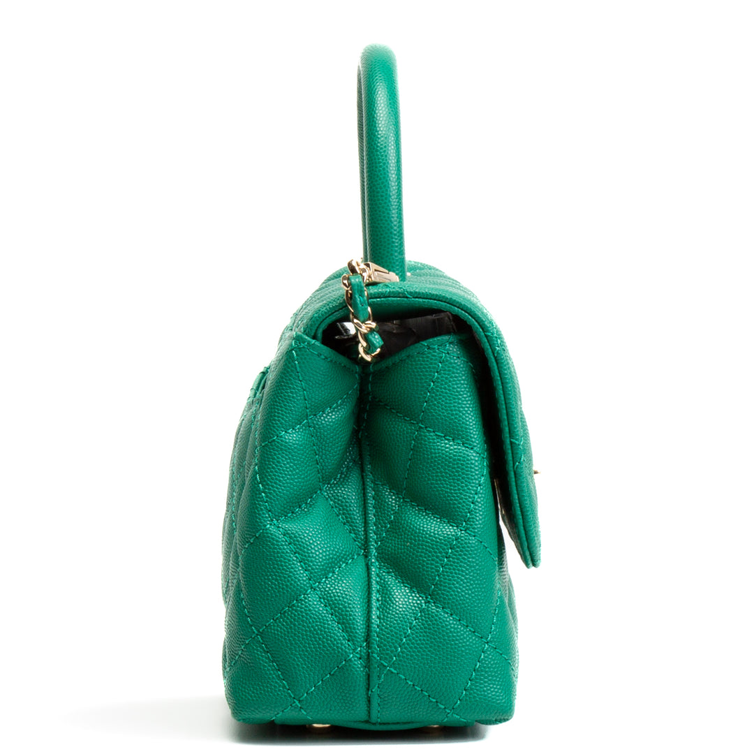 CHANEL Mini Coco Handle Flap Bag - Kelly Green