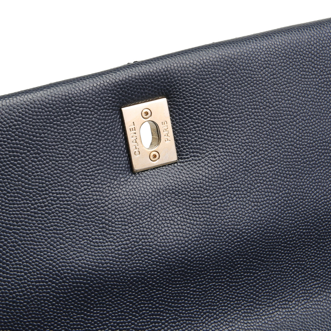 CHANEL Coco Top Handle Medium Flap Navy - OUTLET FINAL SALE