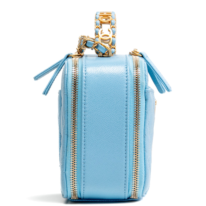 CHANEL Pick Me Up Logo Vanity Case- Baby Blue