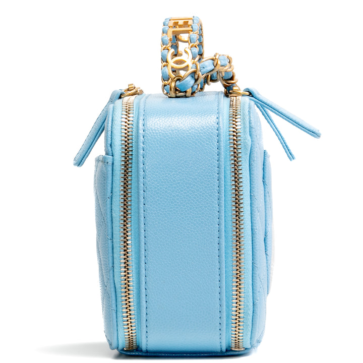 CHANEL Pick Me Up Logo Vanity Case- Baby Blue