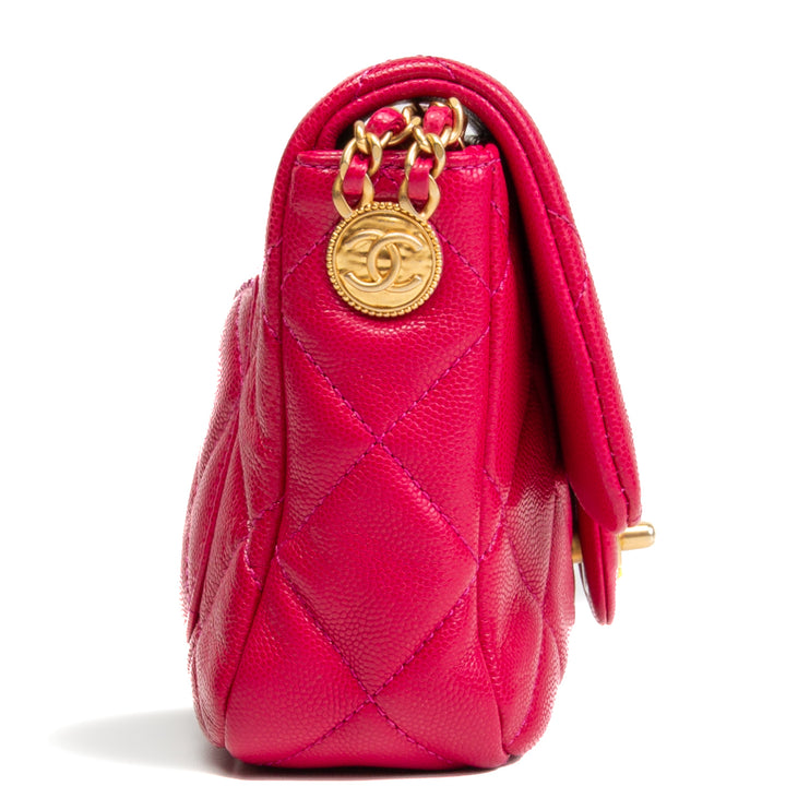 CHANEL Twist Your Buttons Small Flap Bag - Fuchsia