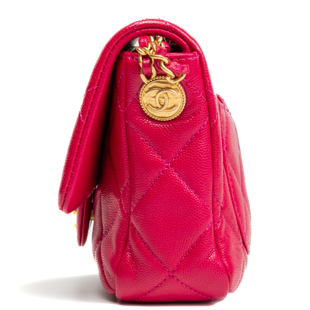 CHANEL Twist Your Buttons Small Flap Bag - Fuchsia