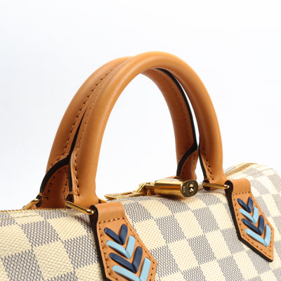 LOUIS VUITTON Damier Azur Braided Speedy Bandouliere 30 Blue