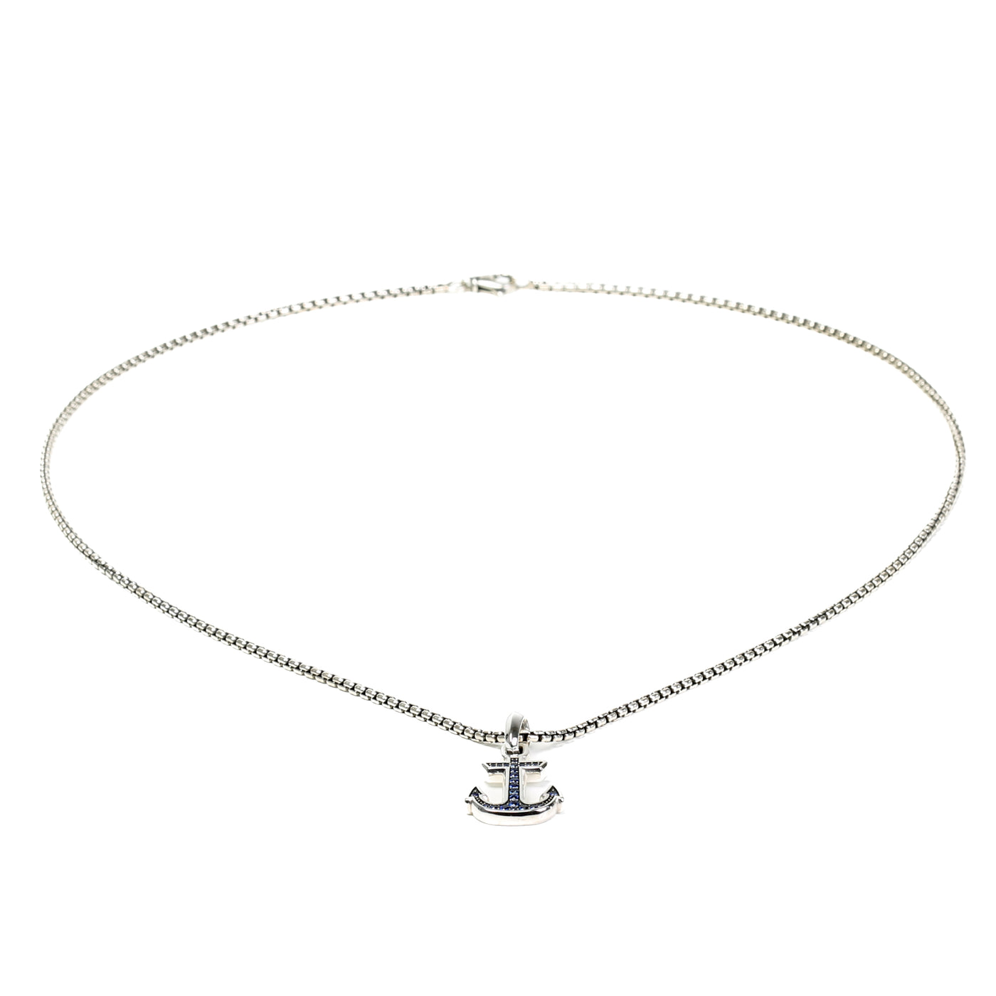 Sapphire Maritime Anchor Amulet Necklace - FINAL SALE