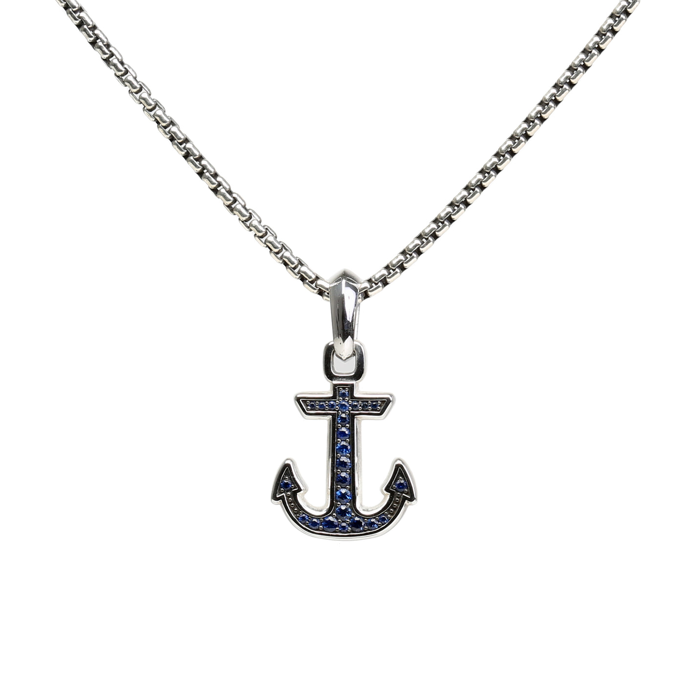 Sapphire Maritime Anchor Amulet Necklace - FINAL SALE