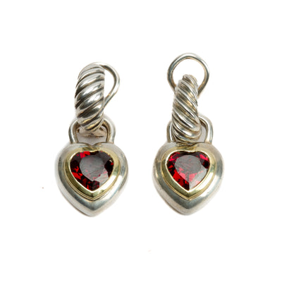 DAVID YURMAN Two Tone Heart Drop Earrings - FINAL SALE