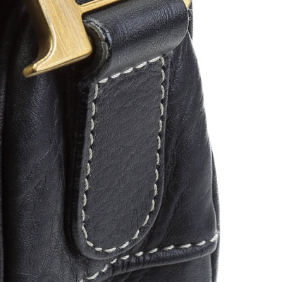 CHRISTIAN DIOR Vintage Leather Saddle Bag - Black