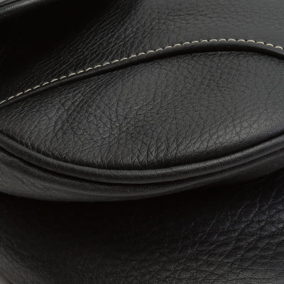 CHRISTIAN DIOR Vintage Leather Saddle Bag - Black