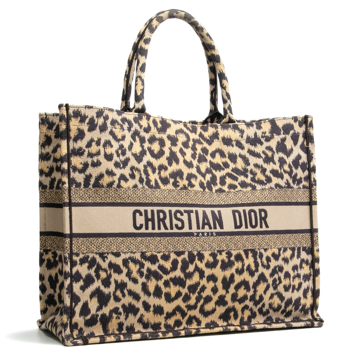 CHRISTIAN DIOR Large Canvas Animal Print Book Tote OUTLET FINAL SALE