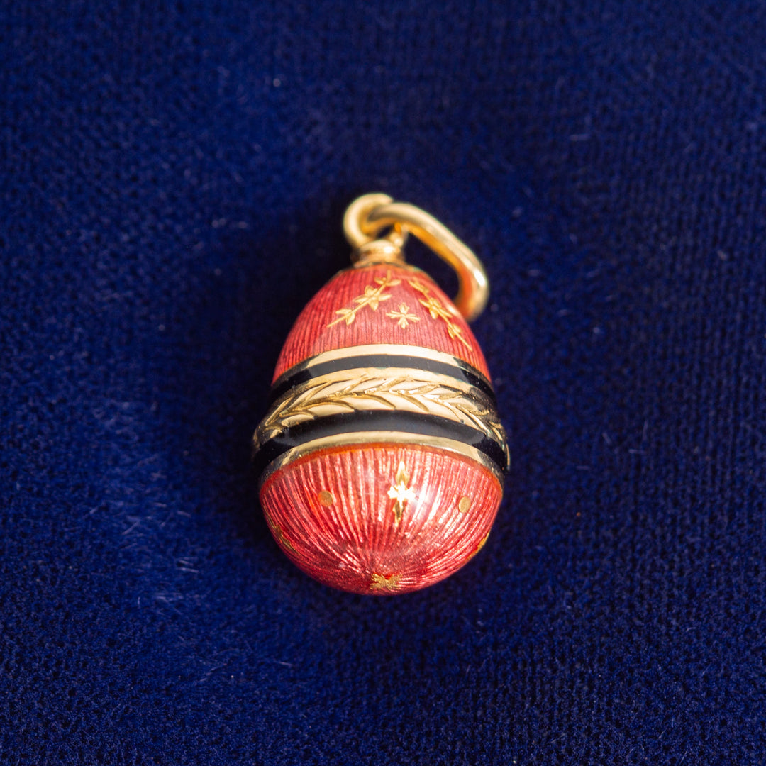 FABERGE Vintage 18k Enamel Egg Pendant - FINAL SALE