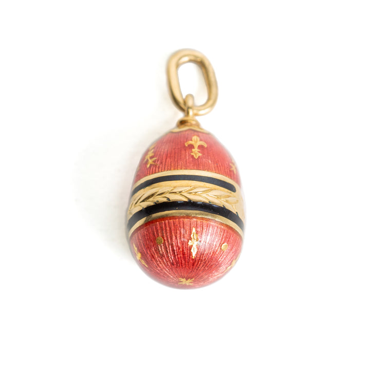 FABERGE Vintage 18k Enamel Egg Pendant - FINAL SALE