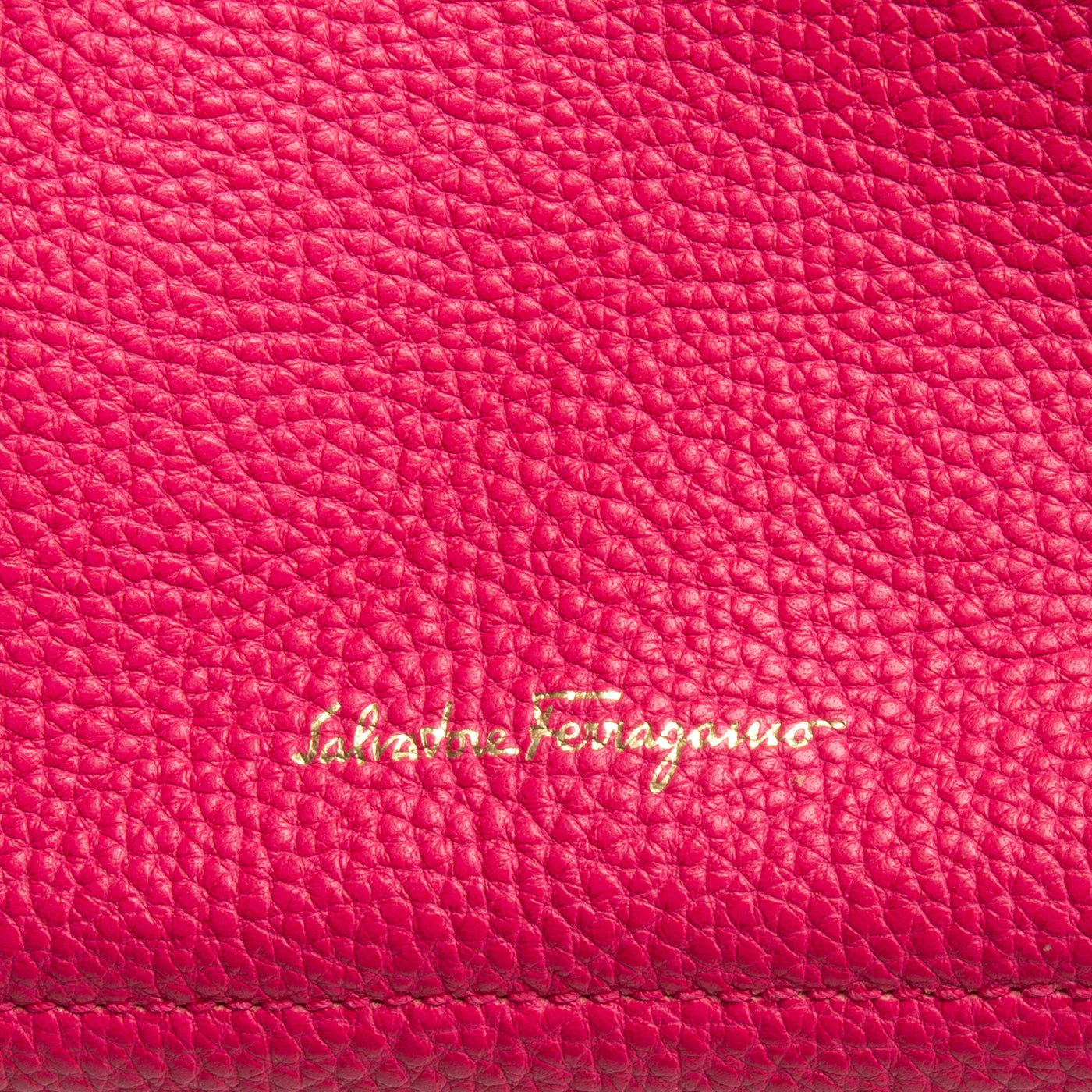 FERRAGAMO Pebbled Leather Amy Small Tote - Pink - OUTLET FINAL SALE