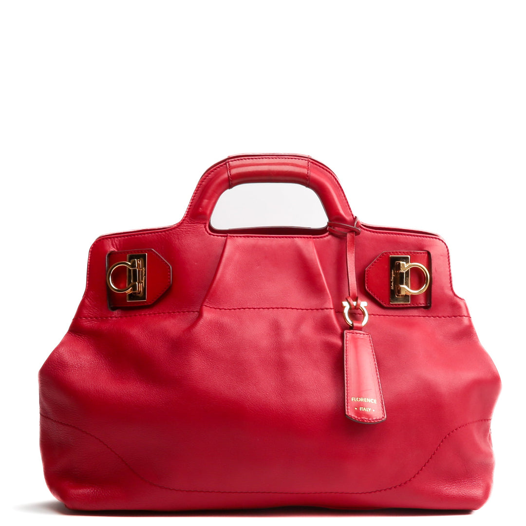 FERRAGAMO Leather Satchel Bag - OUTLET ITEM FINAL SALE